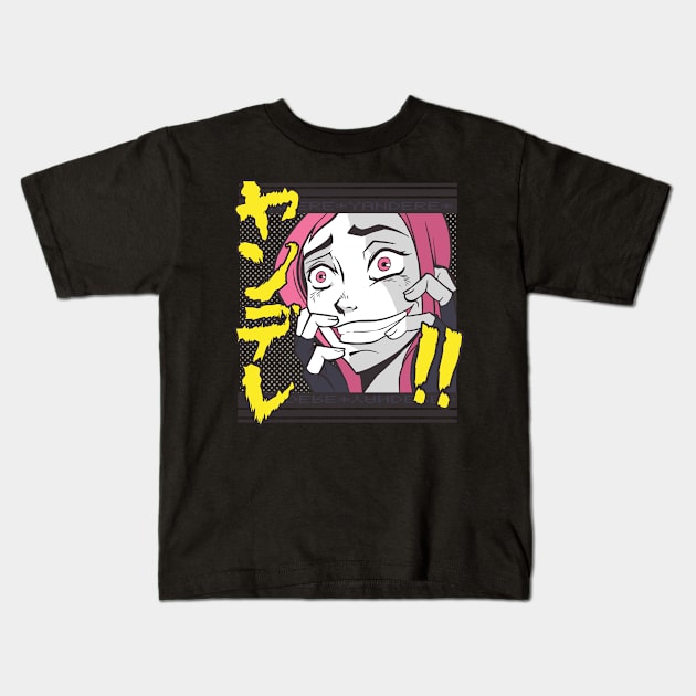 Yandere Anime Girl Kids T-Shirt by MimicGaming